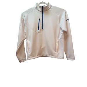 Zero Restriction Men White Long Sleeve 1/4 Zip Pullover Jacket Tour Series Sz L